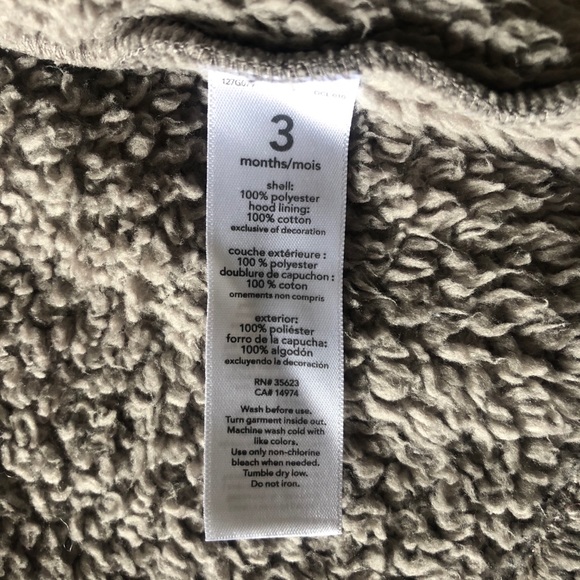 Carter’s Sherpa Hooded Baby Jacket - 3 months - Picture 5 of 5